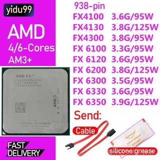 AMD 6-Cores FX-6100 6120 6200 6300 6330 6350-4100 4130 4300 Bulldozer AM3 + 4 Núcleo CPU Processadores Para Placa-Mãe 938 Pinos Por yidu99 Em Estoque