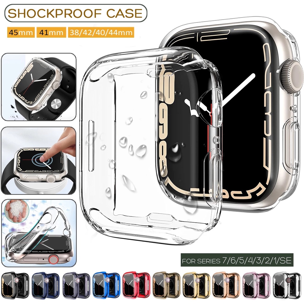 Compre Para apple watch série 6 5 4 3 se 44mm 40mm iwatch caso 42mm 38mm  protetor de tela pára-choques acessórios de relógio apple