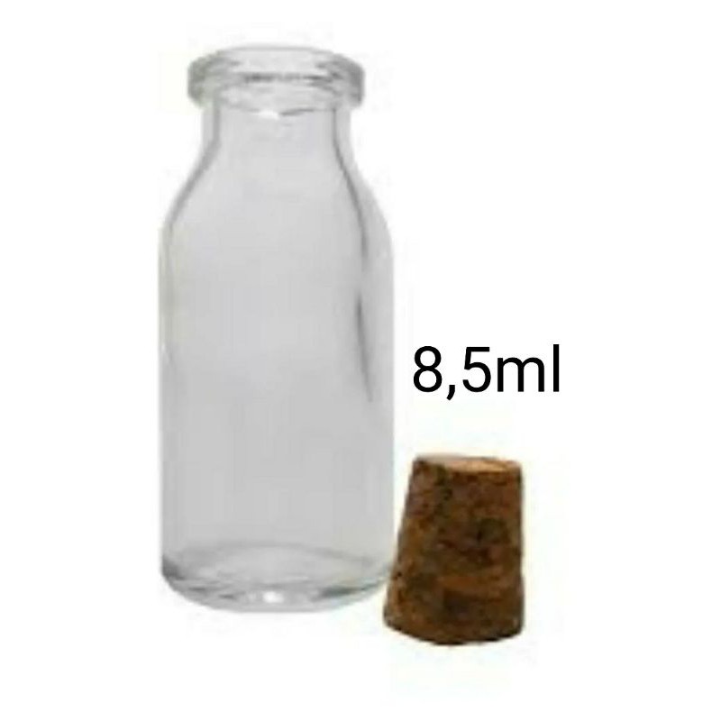100 Frasco Penicilina 8,5ml de Vidro com Tampa Rolha