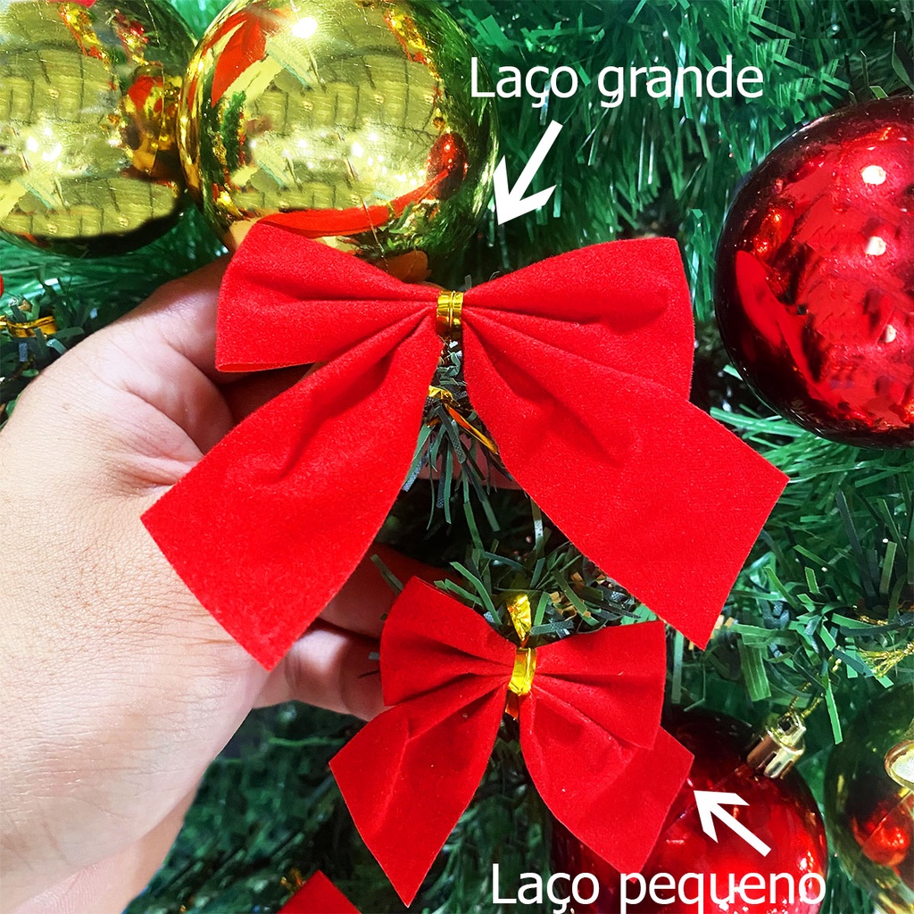Kit Natalino Arvore de Natal 24 Bolas Vermelhas E Douradas 1 Estrela  Pequena 12 Laços de Natal Decoração Natalina | Shopee Brasil