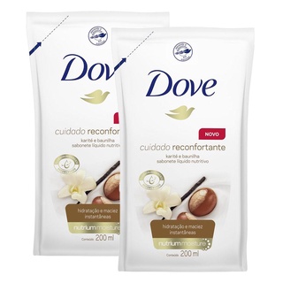 Kit 2 Refil Sabonete Líquido Dove Karité e Baunilha 200ml