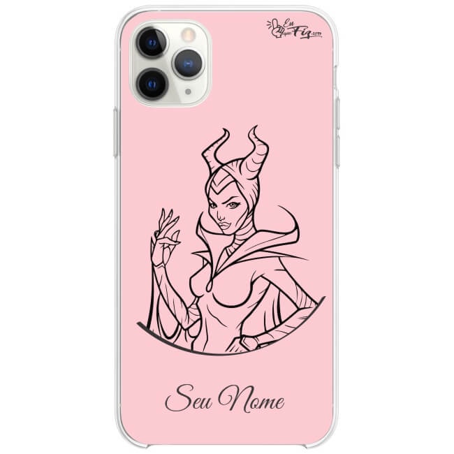 Capinha para Celular Personalizada em TPU Premium Transparente Malévola Vilãs Disney Rose- com nome para diversos modelos de celular Samsung, Apple, Motorola, Asus, LG, Xiaomi, Compatível com Android e IOS e os principais modelos