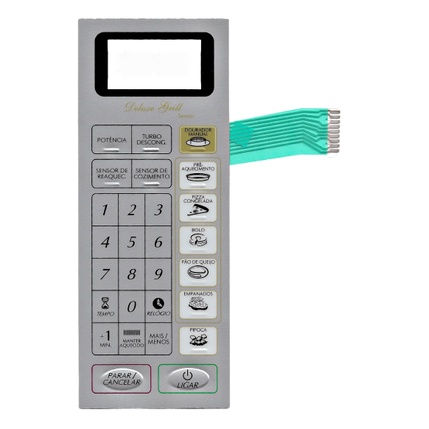 Membrana Teclado Para Microondas Panasonic Nnr 94bh Deluxe Grill Sensor Cinza