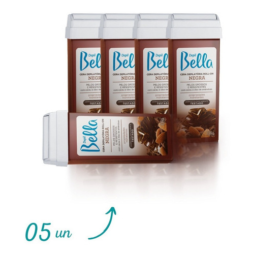 Kit 5 Refil Roll-on Negra 100g Cera Depilatória Depil Bella Pele Bonita