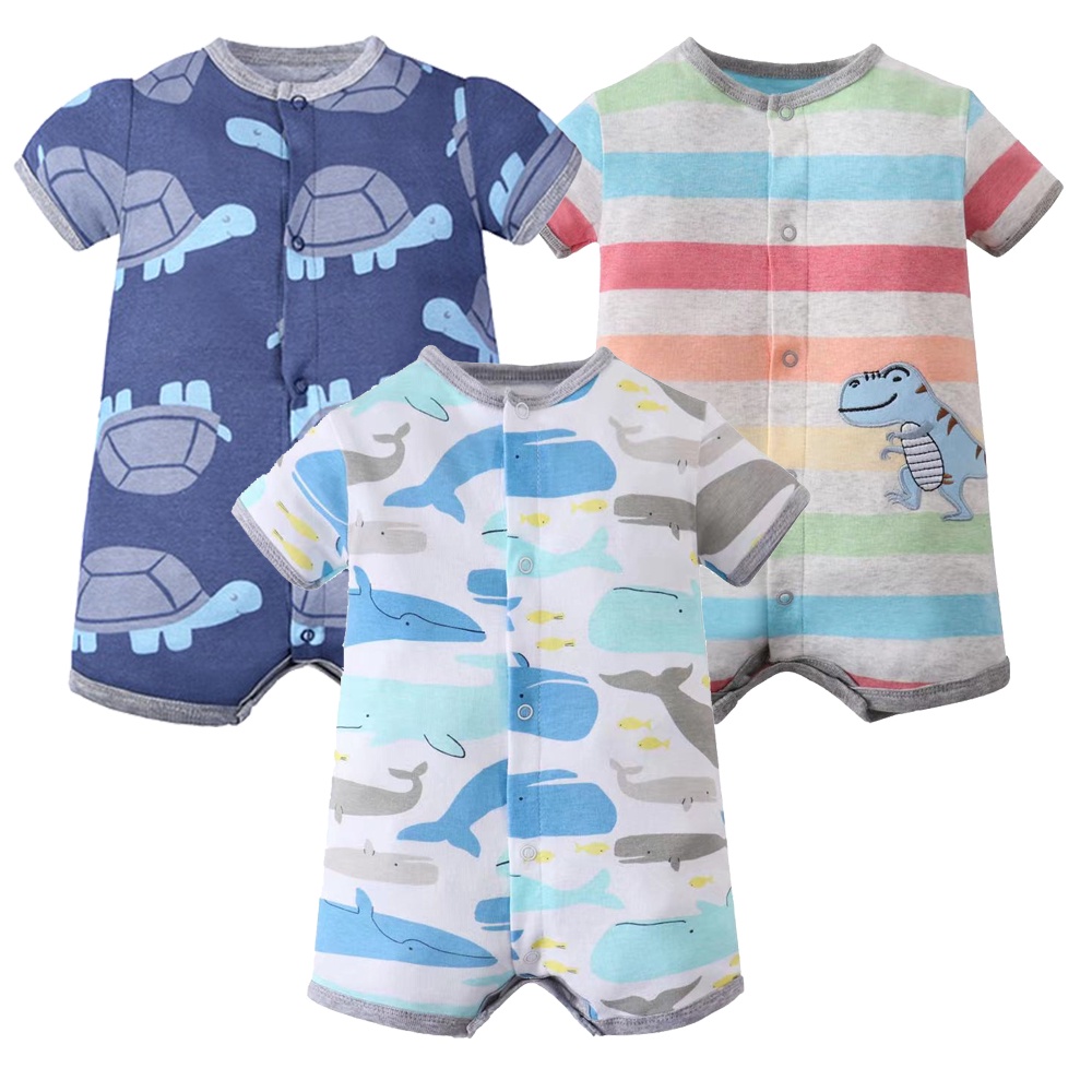 Desenho Animado Para Recém-Nascido Toddler Macacão Impresso Baby Boys'snapp-up Cotton Rompers Roupa De Menina Crianças 0-24M em Oferta na Shopee