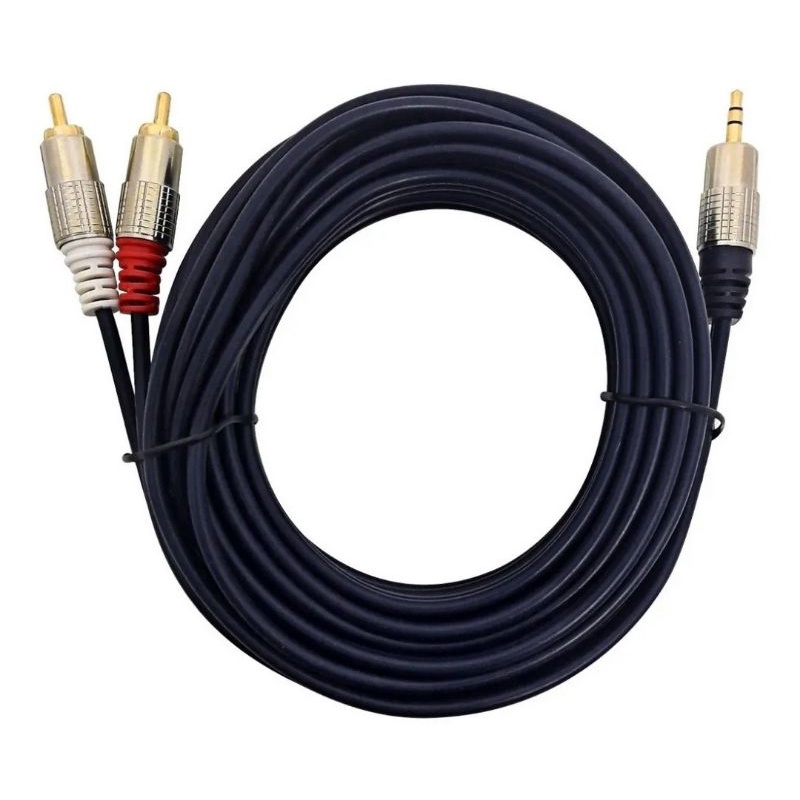 Cabo P2 Estéreo X 2 Rca 3 Metros Blindado Top