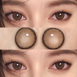 2 Peças=Par De Lentes De Contato 14.2MM Com Graus De Marrom Natural Estudante Boneca Olhos Suave E Bonito Lentes De Contato