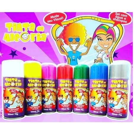 Tinta Para Cabelo Spray Para Festas Cosplay Carnaval e Penteado