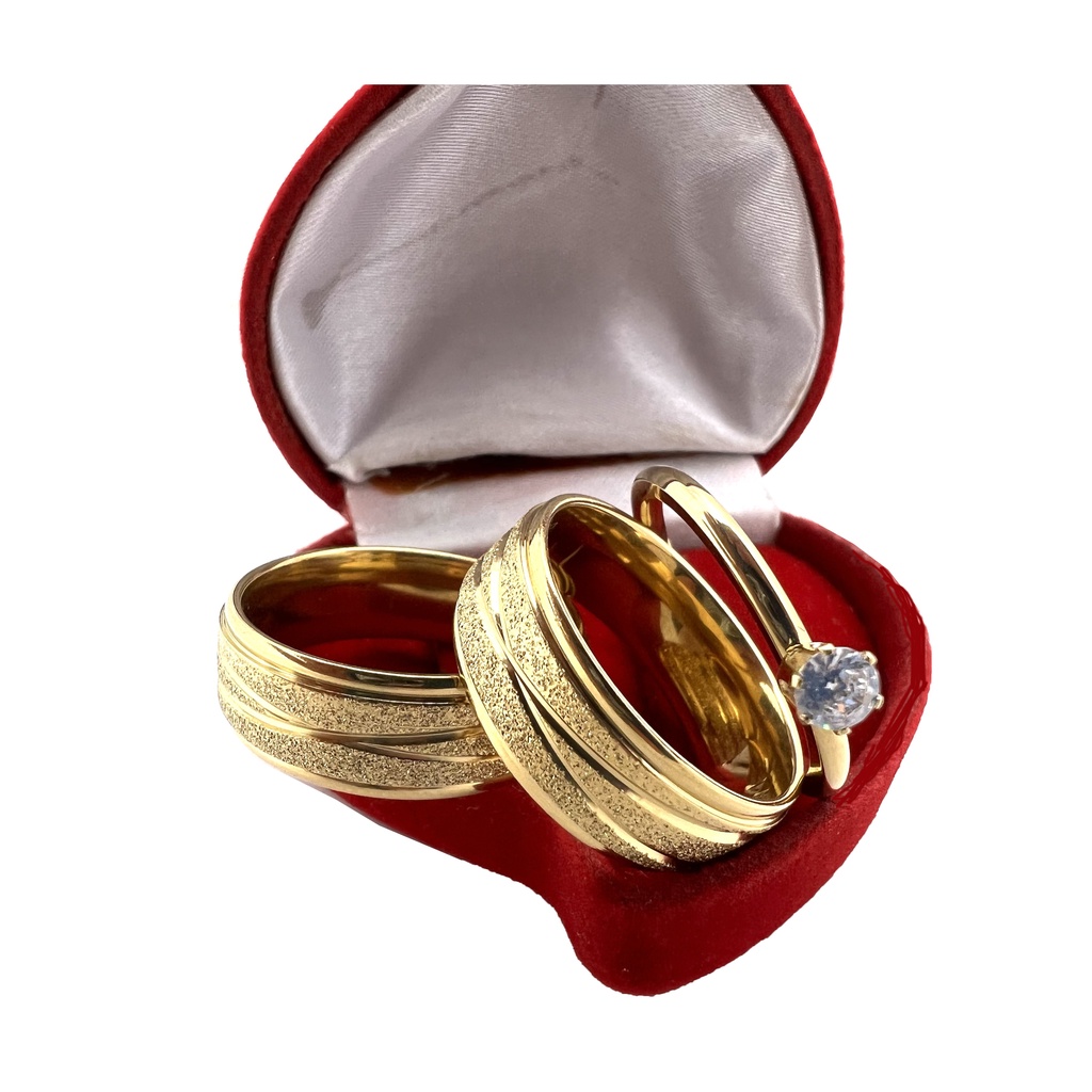 Par de Aliança de Casamento Noivado Infinity X Jateada + Solitário em Oferta na Shopee