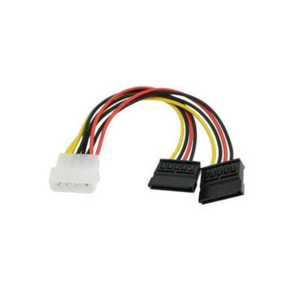 Cabo Força Sata Duplo Y Fonte Hd Duplicador 1x Conector Energia Força Molex IDE PSU Fonte Macho 2x Conector Energia SATA