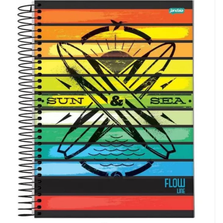 Caderno Espiral Universitario Capa Dura Flow Line 10 Materias 160 ...