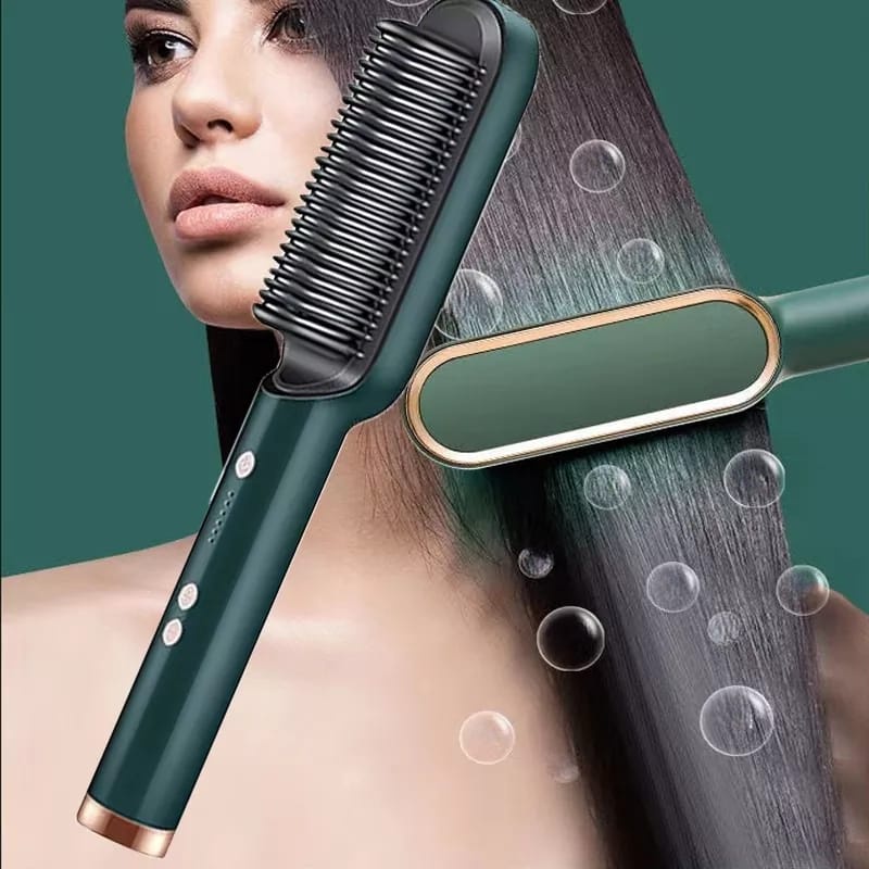 Escova Alisadora Anion Hair Pro 3 em 1 , Secador, Chapinha e Modelador de Cachos Bivolt