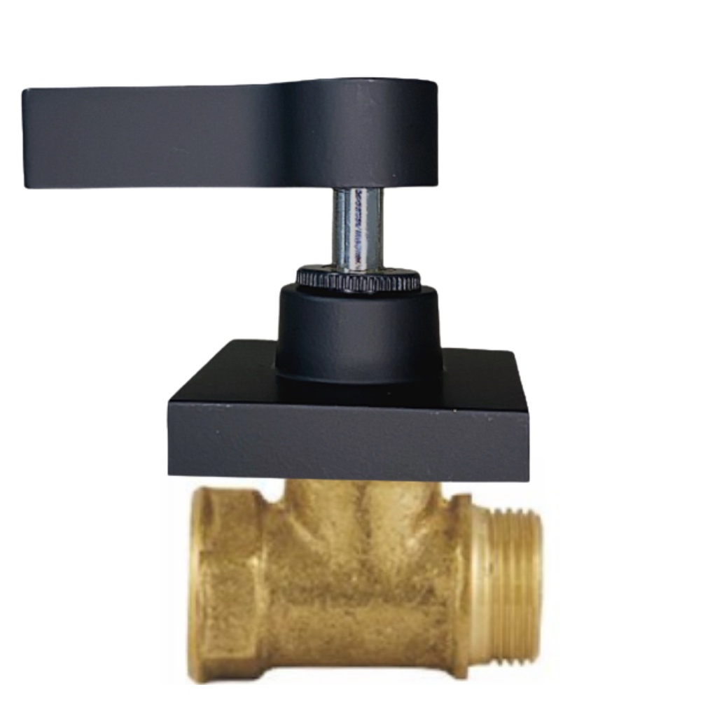 Registro de Pressão Para Chuveiro 1416 Preto 1/2 Quadrado Vedante C-70 Metal