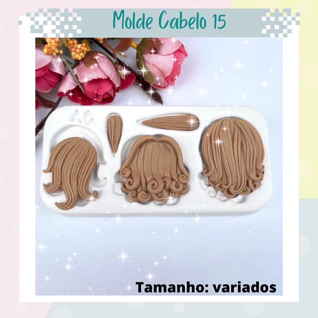 Molde De Silicone Para Biscuit Cabelo 15 - Artes Da Cris