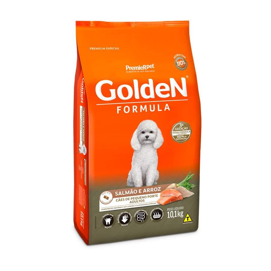 Ração Golden Fórmula Cães Adultos Raças Pequenas Salmão e Arroz Mini Bits 10,1Kg - Pets