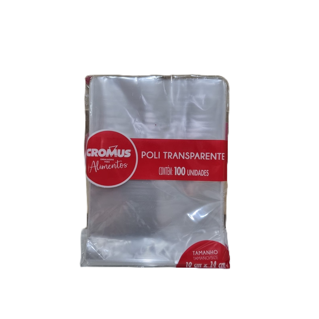 Saco Transparente Incolor 10cmx14cm Pacote Com 100unidades Cromus ...