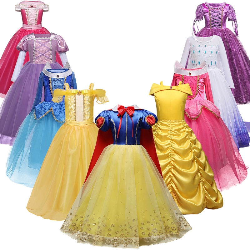 WFRV menina Halloween festa princesa roleplay vestido 4-10 teatro comemoração roleplay princesa Tutu vestido longo