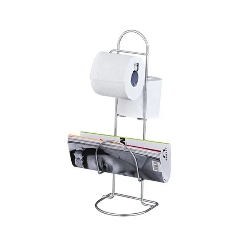 Suporte para Rolo de Papel Toalha e Revistas em Aço Cromado Passerini