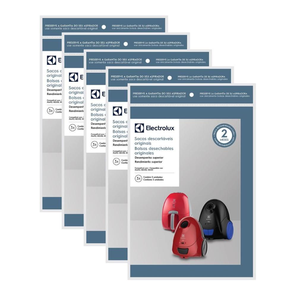 5 Kits Sacos Descart. P/aspirador Electrolux Neo30 e Neo31