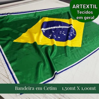BANDEIRA DO BRASIL GRANDE EM CETIM (1,50mx1m) em Oferta na Shopee