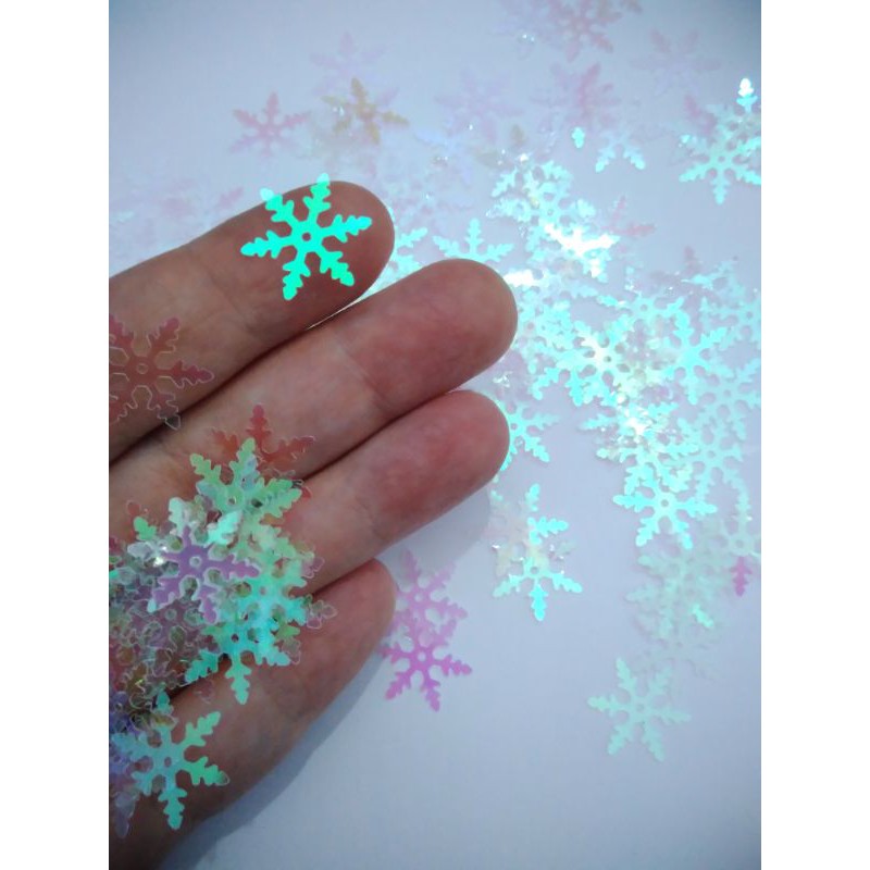Apliques Lantejoulas floco de neve furta cor - Paetês com 100 unidades