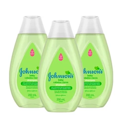 Kit Shampoo Johnson's Baby Cabelos Claros 200ml com 3 unidades