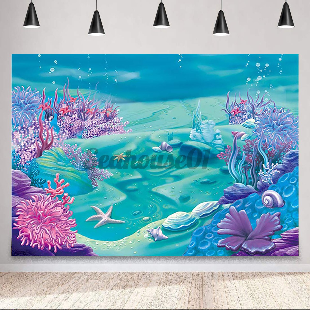 Sob O Mar Sereia Pano De Fundo Castelo Mar Azul Fotografia Fundo Criancas Festa De Aniversario Decoracao Backdrops Shopee Brasil