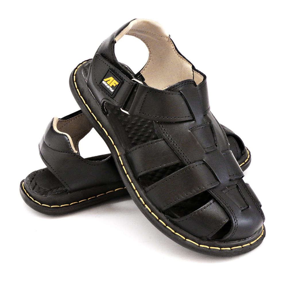 Sandália Anti Stress Masculino Ortopédico Couro