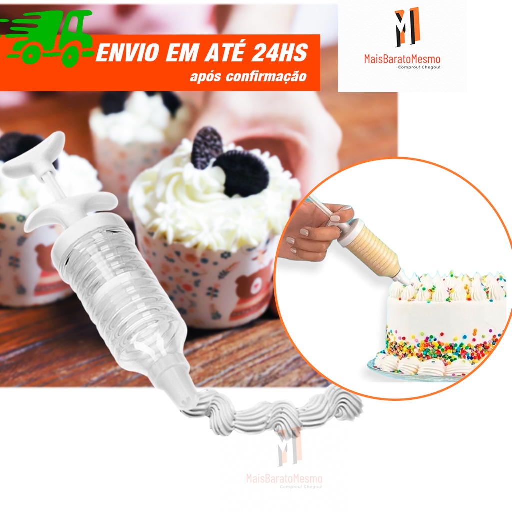 Kit Confeiteiro Decorador De Bolo Cupcake Torta Bico Com Bisnaga Shopee Brasil