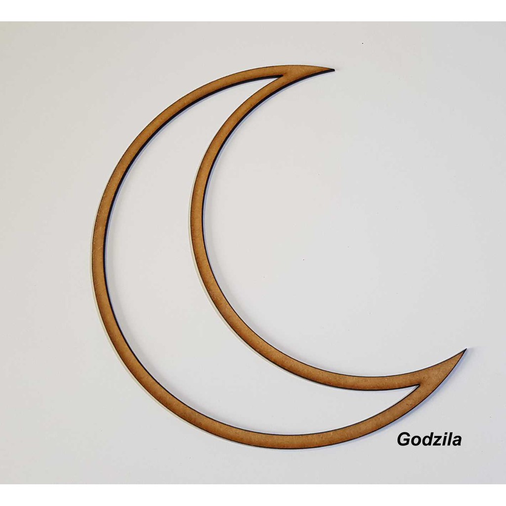 Moldura Lua MDF cru 25cm 1cm de largura 3mm de espessura em Oferta na Shopee