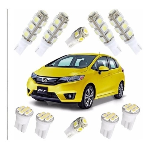 Kit Lampadas Led Fit 2015 2016 2017 2018 Pingo Teto Placa Ré