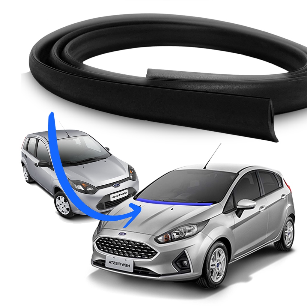 Borracha Parabrisa Friso Acabamento Churrasqueira Ford Novo Ka New Fiesta Zetec Rocam