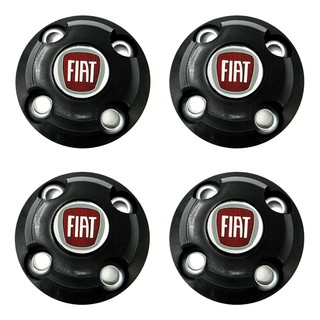 Jogo Calotinhas Centrais Fiat Aro 13 14 15 UNO /PALIO/FIORINO/ PUNTO/SIENA FIAT LANÇAMENTO LOGO VERMELHO ACOMPANHA OITO ARRUELAS.