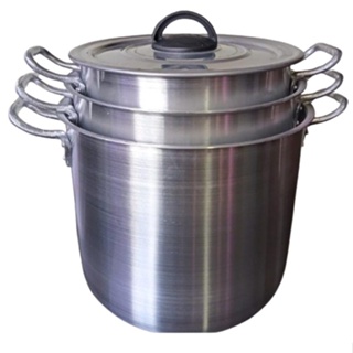 Caldeirão Panela De Alumínio Restaurante Kit C/3 Nº26 28 30 em Oferta na Shopee