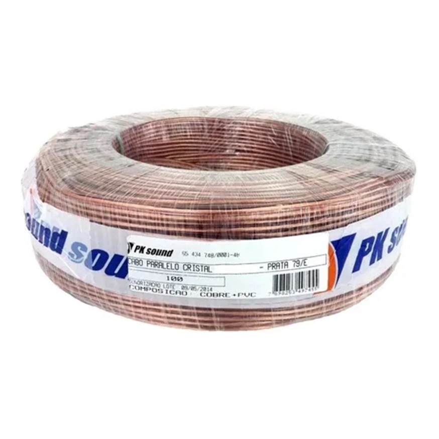 Fio Paralelo Cristal 2x2,50mm Permak Rolo Com 100 Metros