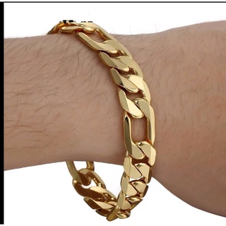 Pulseira Masculina 12mm Banhada Ouro Promoção