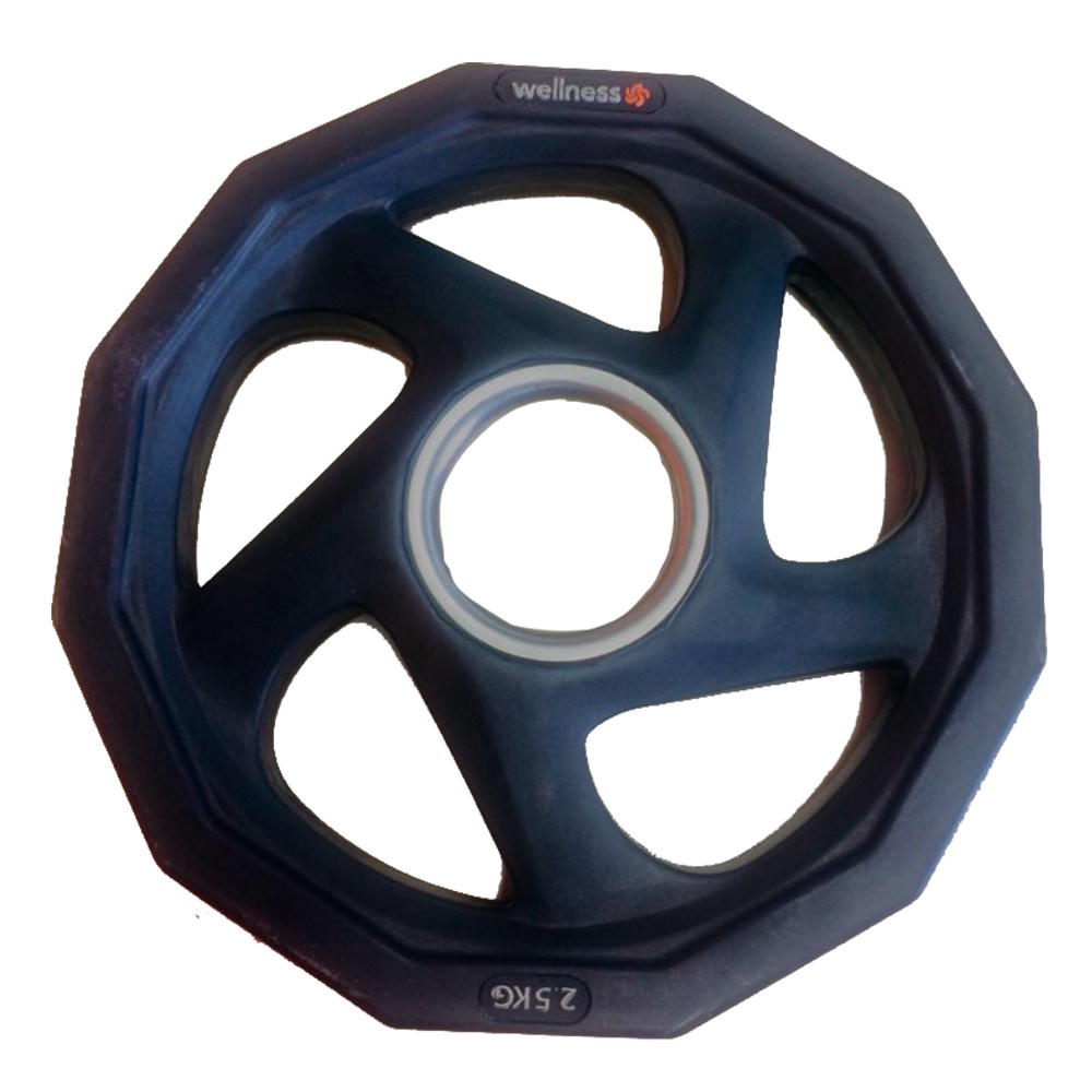 Anilha olimpica rubber 5 furos de 2,50kg wellness - WK013