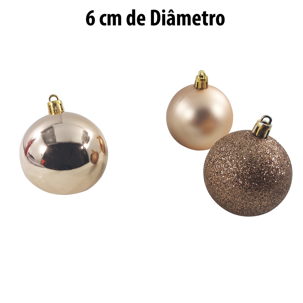 Conjunto de bola decorativas de natal 9 pçs glitter/ foscas/ lisas