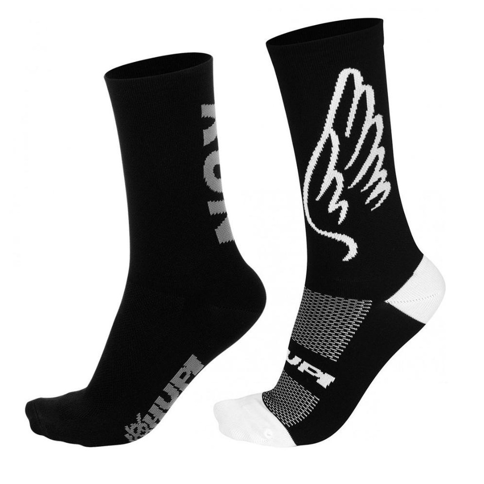 Kit Meia de Corrida HUPI Run e Asas Preto - 2 Pares