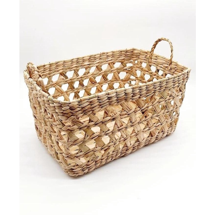 Cesta de Palha de taboa vazada M Vime atacado 27x19x17 | Shopee Brasil