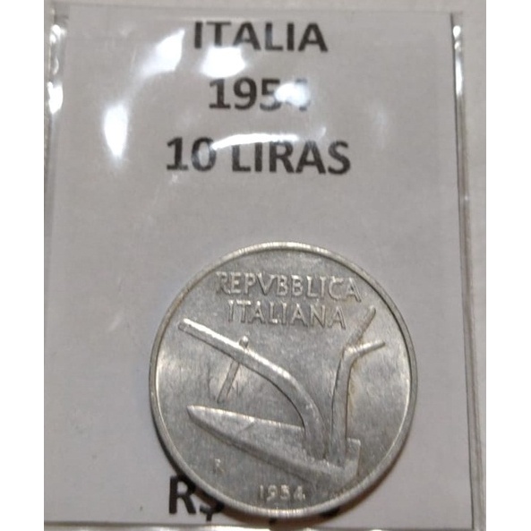 ITALIA 1954 - 10 LIRAS - ALUMINIO - C08030