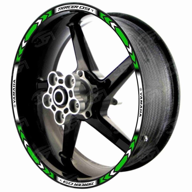 Adesivo Friso Refletivo Roda Moto Yamaha Tracer MT-09 MT09  M01 verde