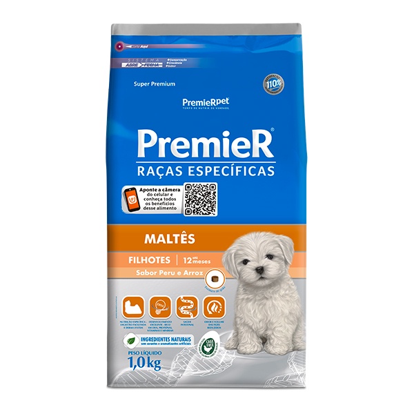 Ração Premier Raças Específicas Maltes Cães Filhotes - 1Kg - Pets