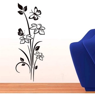 Adesivo de Parede Floral Modelo 13 (flores e borboletas)