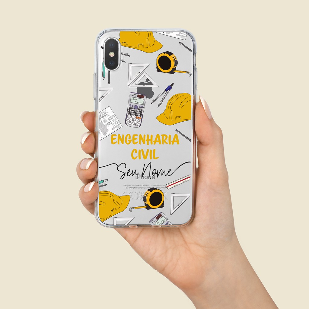 Capa Capinha de Celular Personalizada com sua Profissão - Engenharia Civil