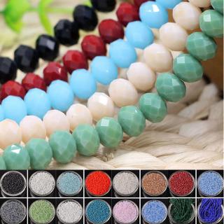 68Pcs 145Pcs 2/3/4/6/8mm Rondelle Facetada De Vidro Cristal Jóias De Bricolagem