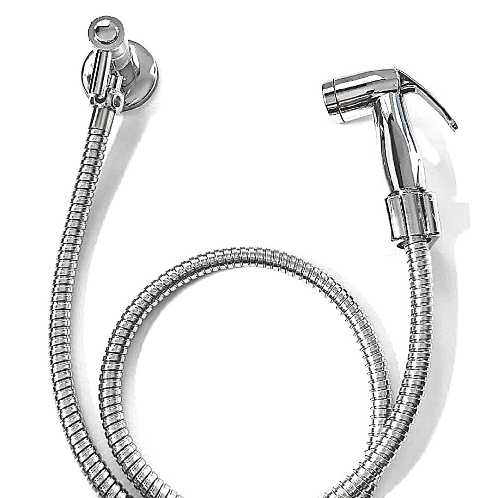 Ducha higiênica intima em ABS  cromado brilhante kit completo