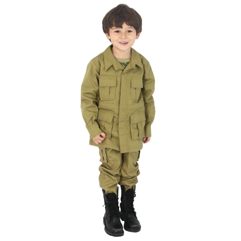 Farda Infantil Militar (Calça + Gandola) Tática Lisa Coyote Bege