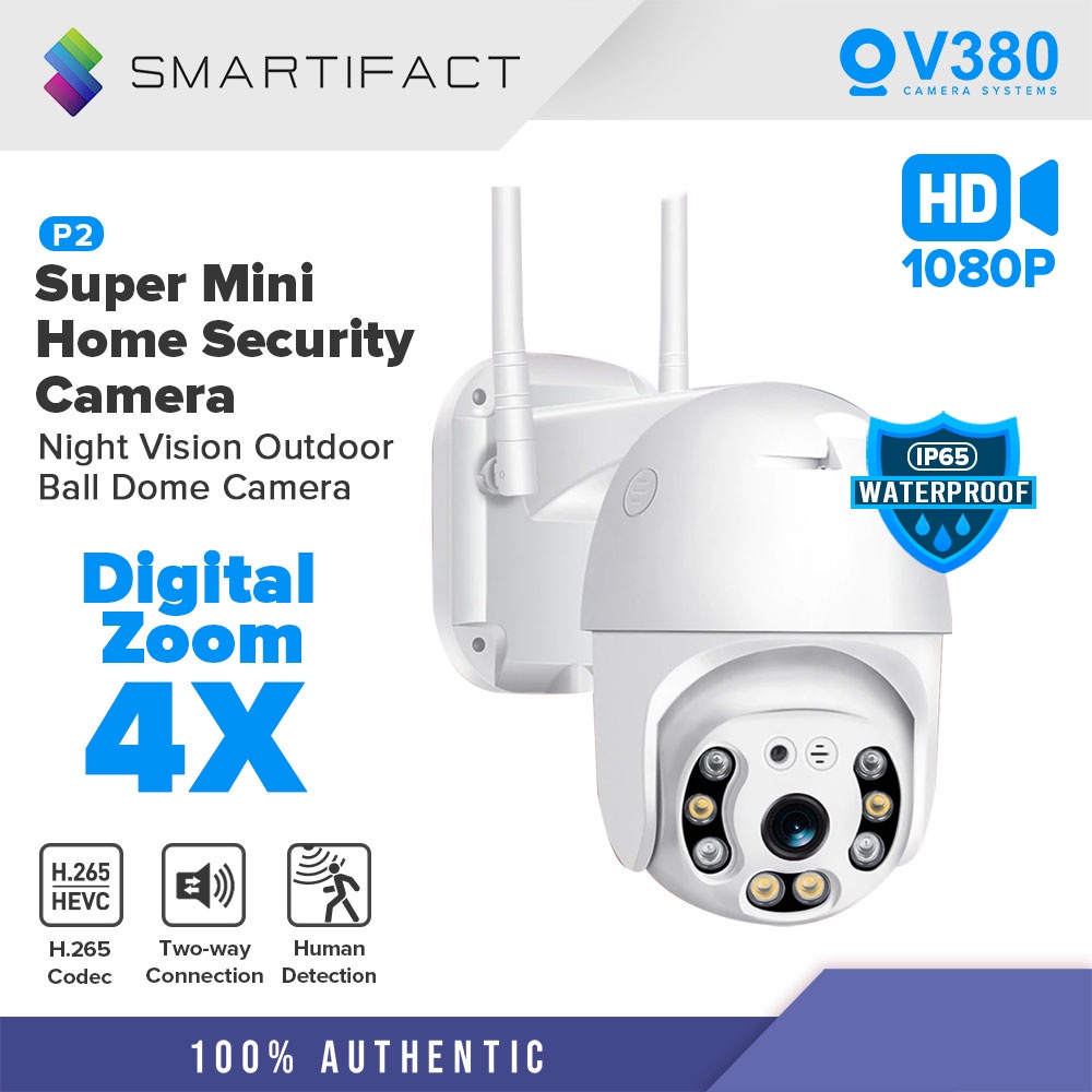 V380 P2 Câmera Sem Fio Para Uso Externo CCTV IP65 À Prova D'água 1080P 4X Velocidade De Zoom Digital WiFi Inteligente