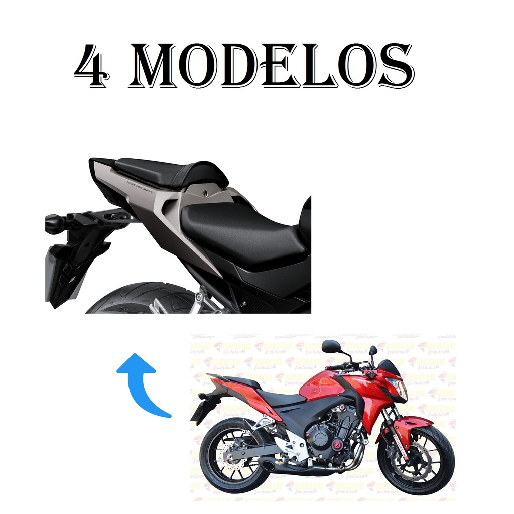 Par - Capa Do Banco Com Cinta Honda Cb 500 F De 2015 a 21 - Capa Lisa / Antiderrapante / Fibra de Carbono